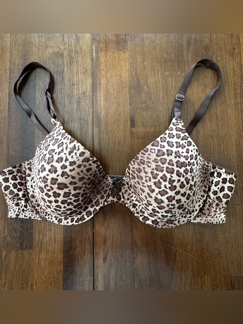 Maidenform 36C One Fab Fit Leopard Demi Fit Smooth T-Shirt Bra - Brown